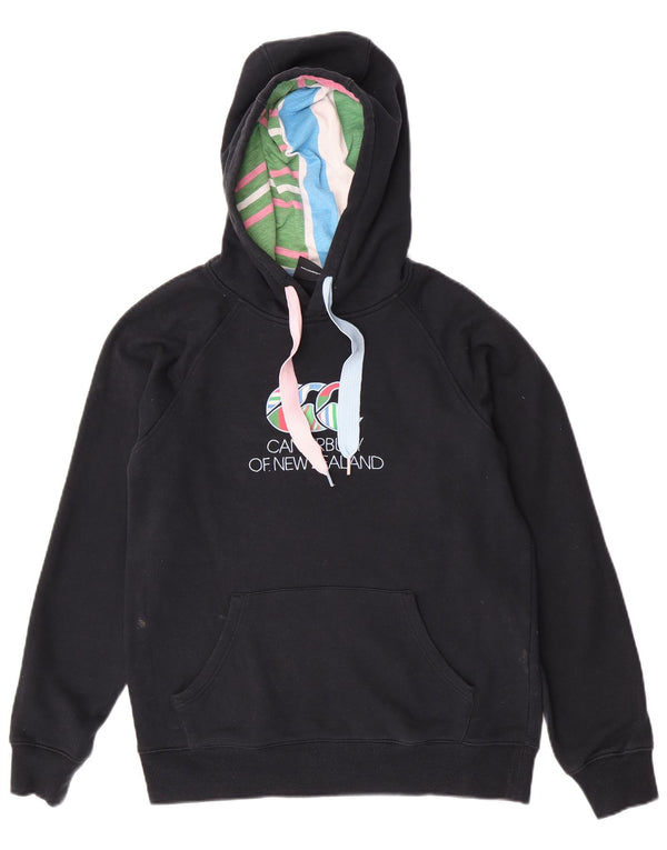 Maglione con cappuccio grafico da donna Canterbury UK 14 grande cotone nero