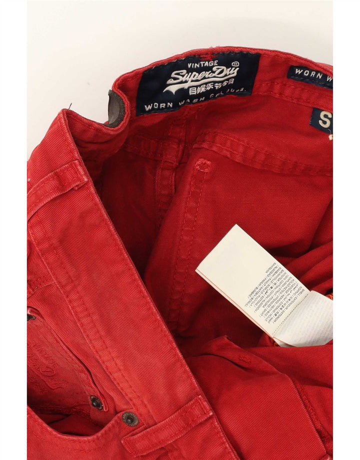 Pantaloncini di jeans da uomo Superdry piccoli W29 in cotone rosso