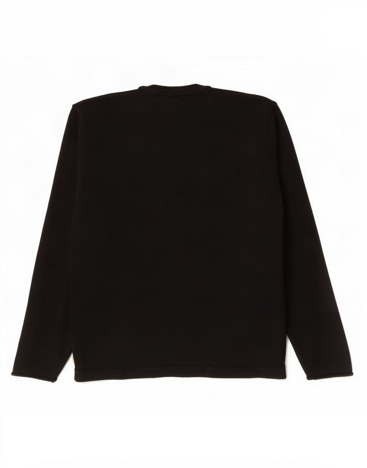 Maglione Armani Jeans da uomo con scollo a V, lana vergine nera media