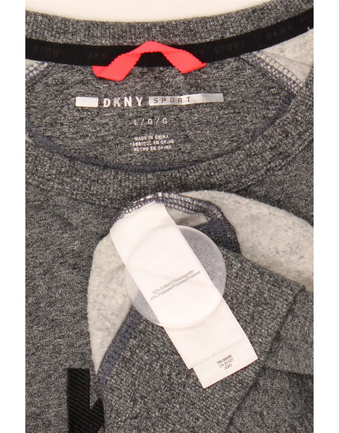 Felpa grafica da donna Dkny Jumper UK 16 Large Grey Cotton