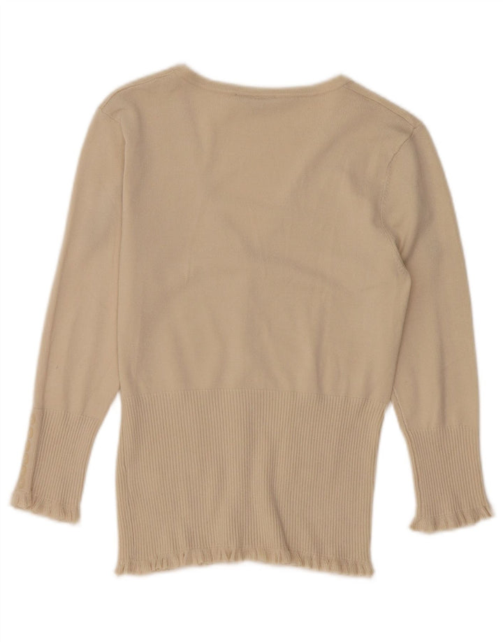 Maglione cardigan da donna John Lewis UK 10 piccolo in viscosa beige