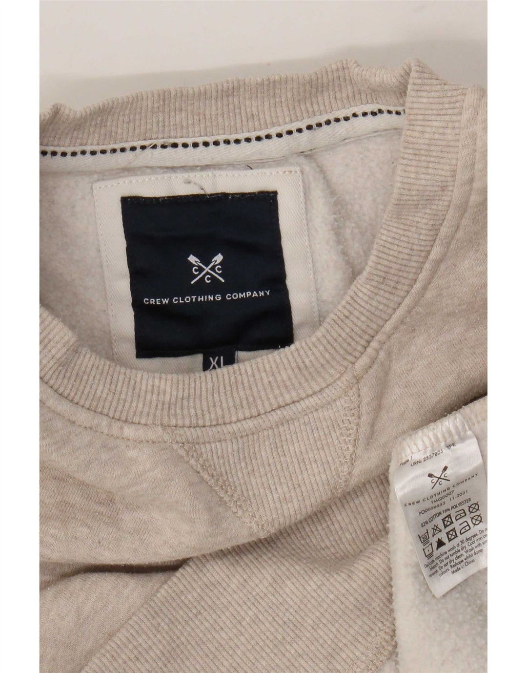 Crew Clothing Felpa da uomo Maglione XL Cotone beige