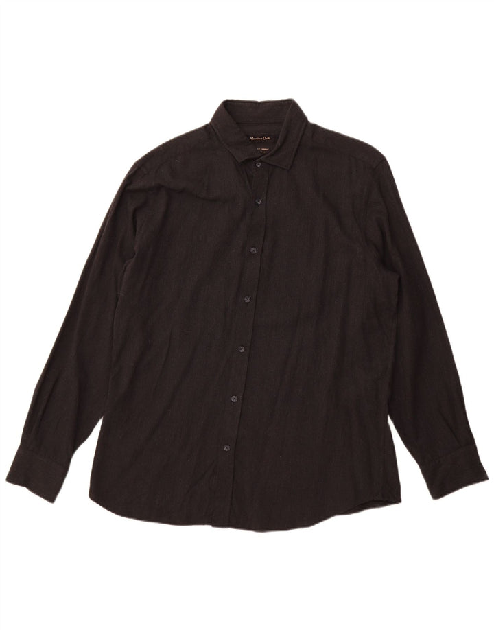 Camicia Uomo Massimo Dutti Large Nera In Cotone