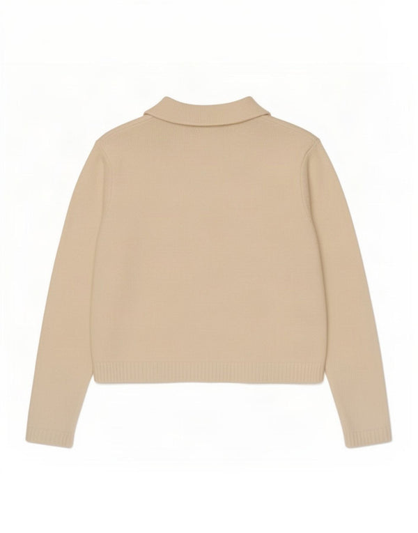 Maglione cardigan corto da donna Marks & Spencer UK 10 piccolo poliestere bianco