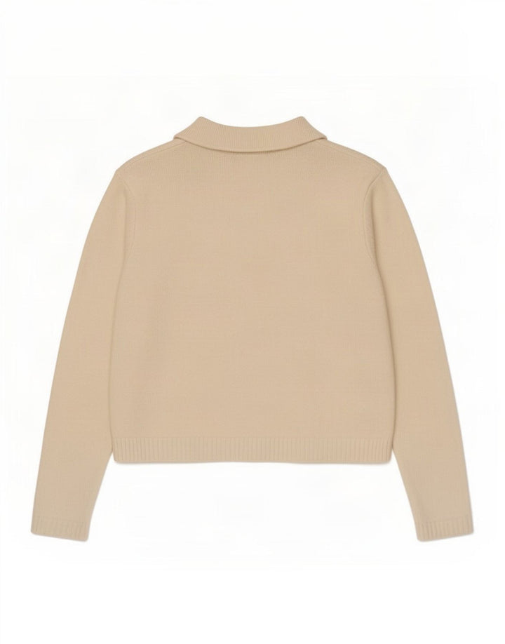 Maglione cardigan corto da donna Marks & Spencer UK 10 piccolo poliestere bianco