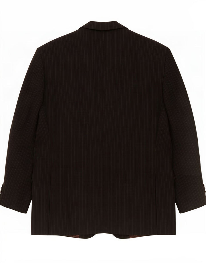 Giacca blazer a 2 bottoni Marks & Spencer da uomo UK 42 grande gessato nero