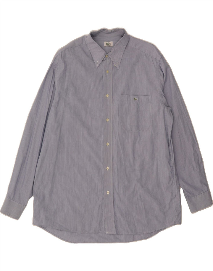 LACOSTE Mens Shirt Size 41 Large Blue Pinstripe Vintage Lacoste and Second-Hand Lacoste from Messina Hembry 