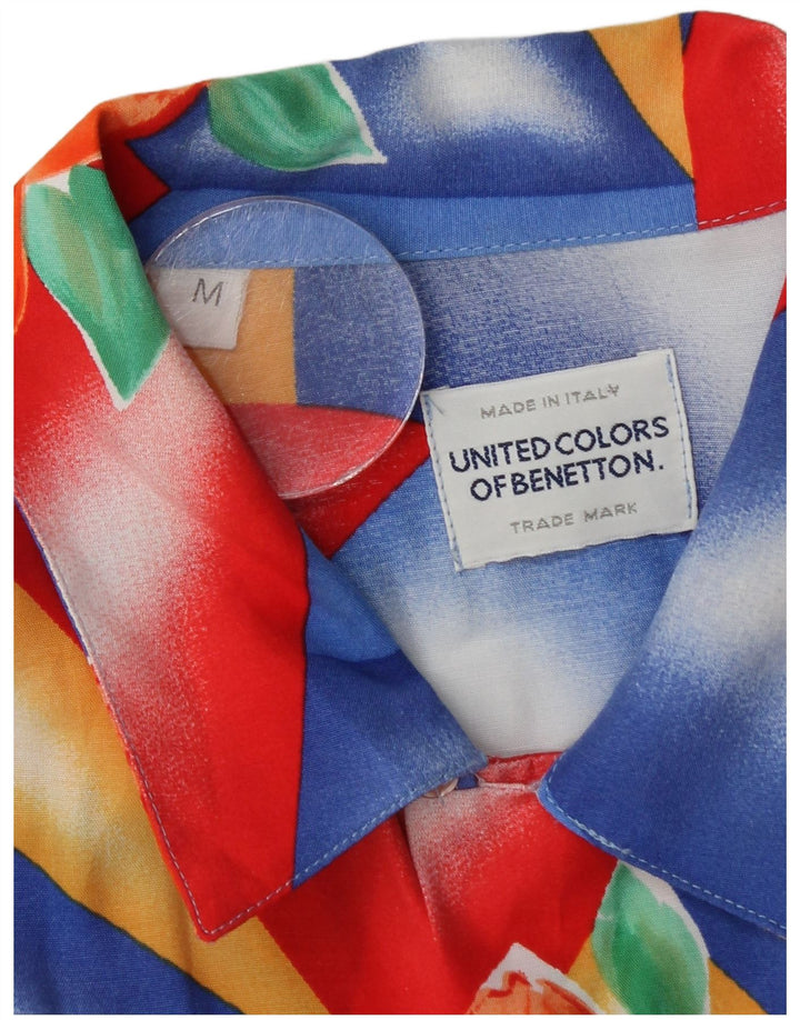 Camicia Benetton Uomo Manica Corta Viscosa Floreale Media Multicolore