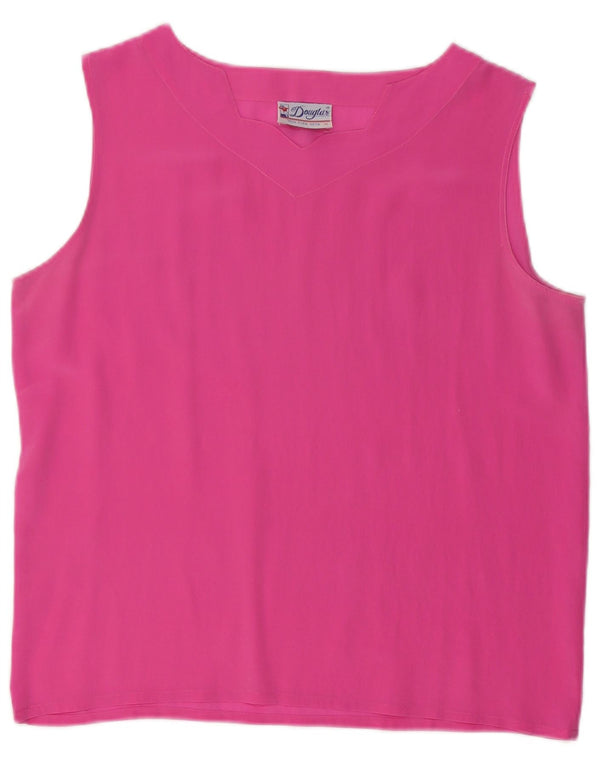 Douglas Womens Sleeveless Blouse Top UK 14 Medium Pink Silk