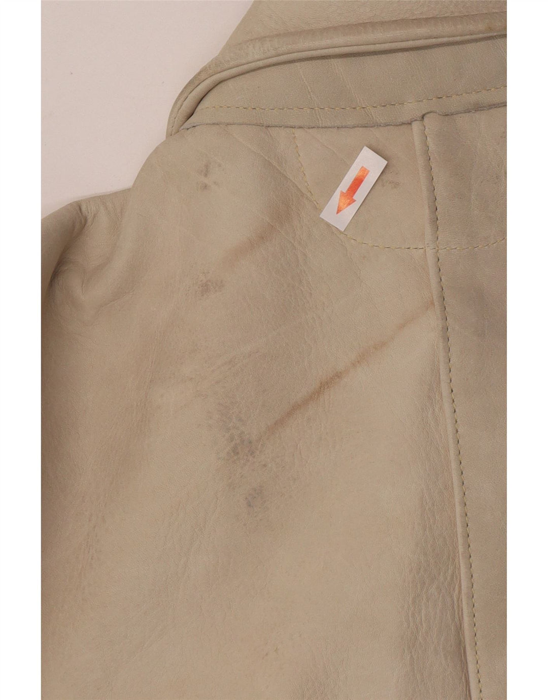 Giacca vintage in pelle scamosciata da uomo IT 50 Large Beige
