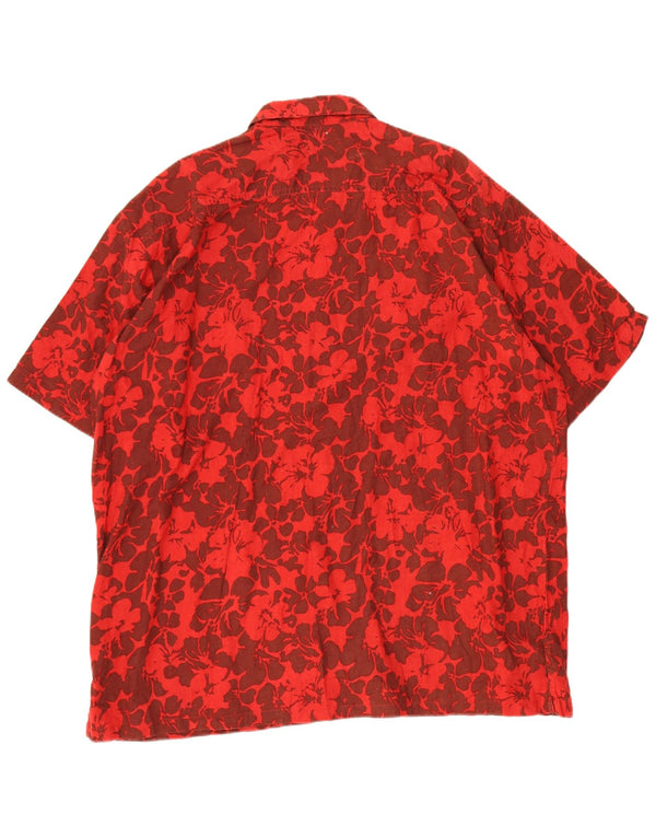 Camicia a maniche corte da uomo L.O.G.G 2XL Rosso floreale