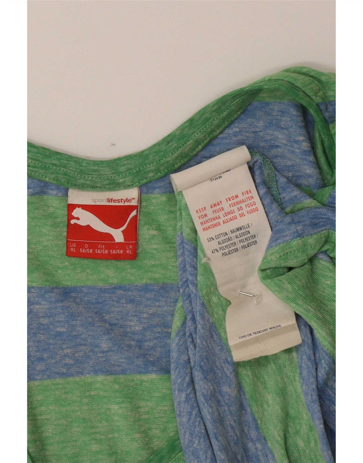 Canotta da uomo Puma XL in cotone a righe verdi