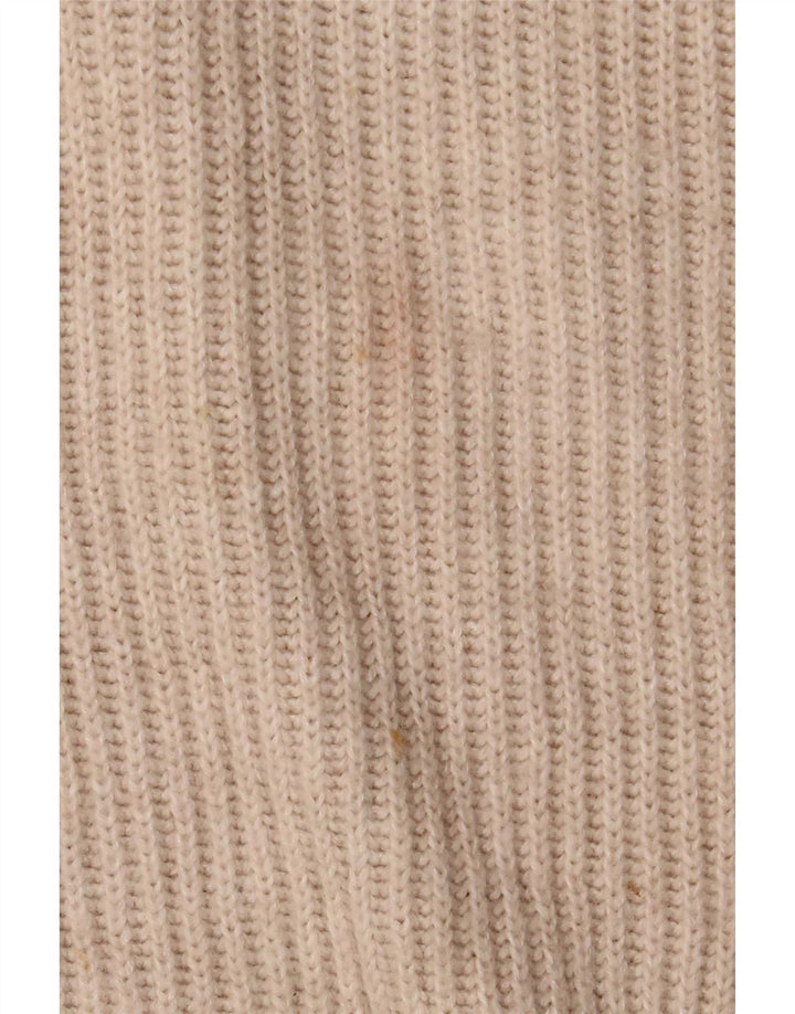 Maglione maglione oversize da donna Marks & Spencer con collo alto UK 16 Large Beige