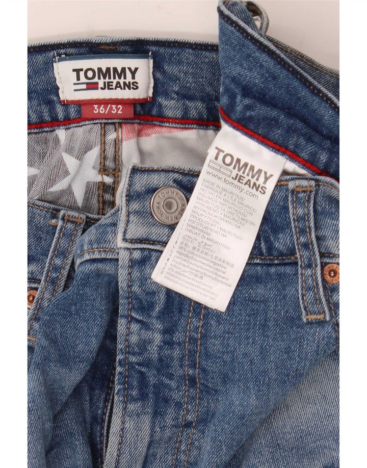 Jeans slim invecchiati da uomo Tommy Hilfiger W36 L32 cotone blu