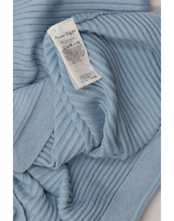 Phase Eight - Top regolare da donna, manica a 3/4, UK 14, viscosa a righe blu grandi