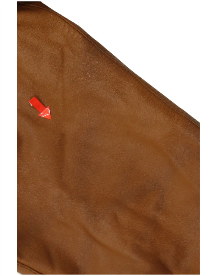 Giacca in pelle da donna vintage IT 44 in pelle marrone medio