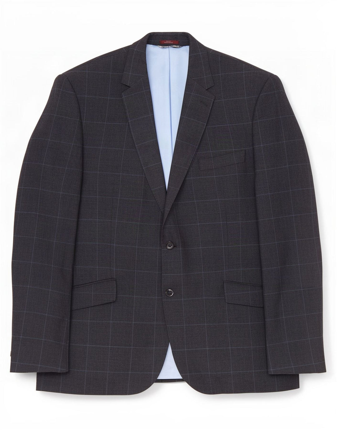 Giacca blazer a 2 bottoni da uomo Marks & Spencer UK 44 XL Lino a quadri blu navy