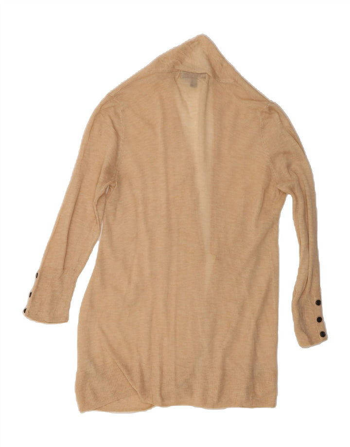 MOSSIMO Womens 3/4 Sleeve Open Cardigan Sweater UK 12 Medium Beige Acrylic Vintage Mossimo and Second-Hand Mossimo from Messina Hembry 