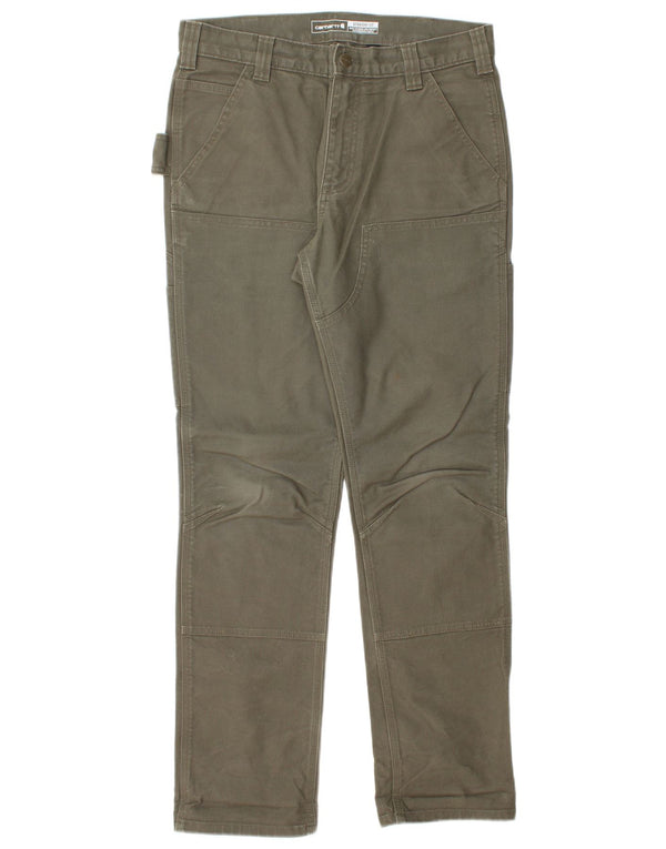 Pantaloni cargo dritti da uomo CARHARTT W32 L32 cotone kaki