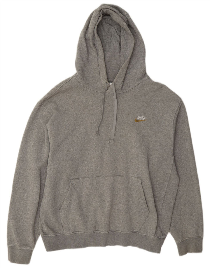 Felpa con cappuccio da uomo Nike in cotone grigio medio