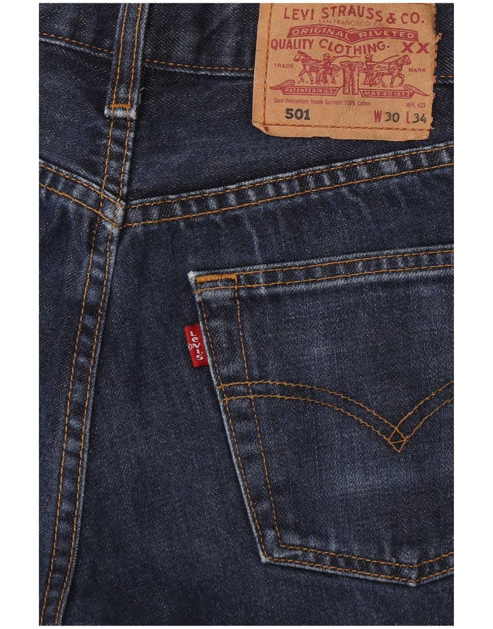 Pantaloni caldi in denim Levi's 501 da donna W30 blu medio