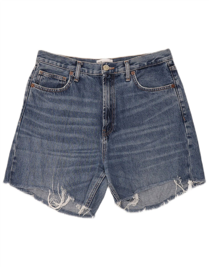 Zara Womens Denim Shorts EU 40 Medium W30 Blue Cotton