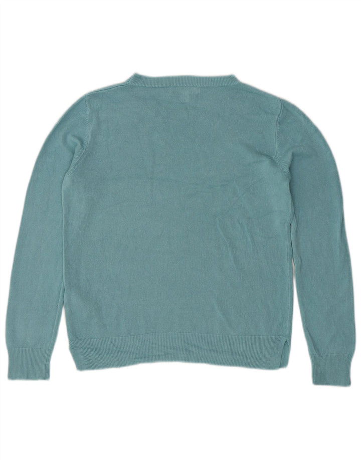 Maglione maglione con scollo a barca da donna Marks & Spencer UK 12 Acrilico blu medio