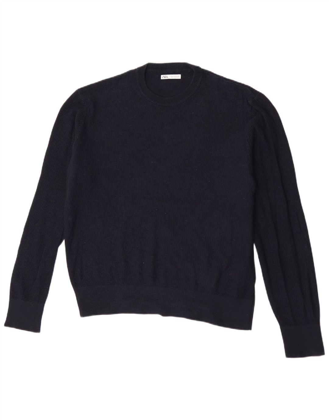 Maglione maglione girocollo da uomo Zara blu navy medio