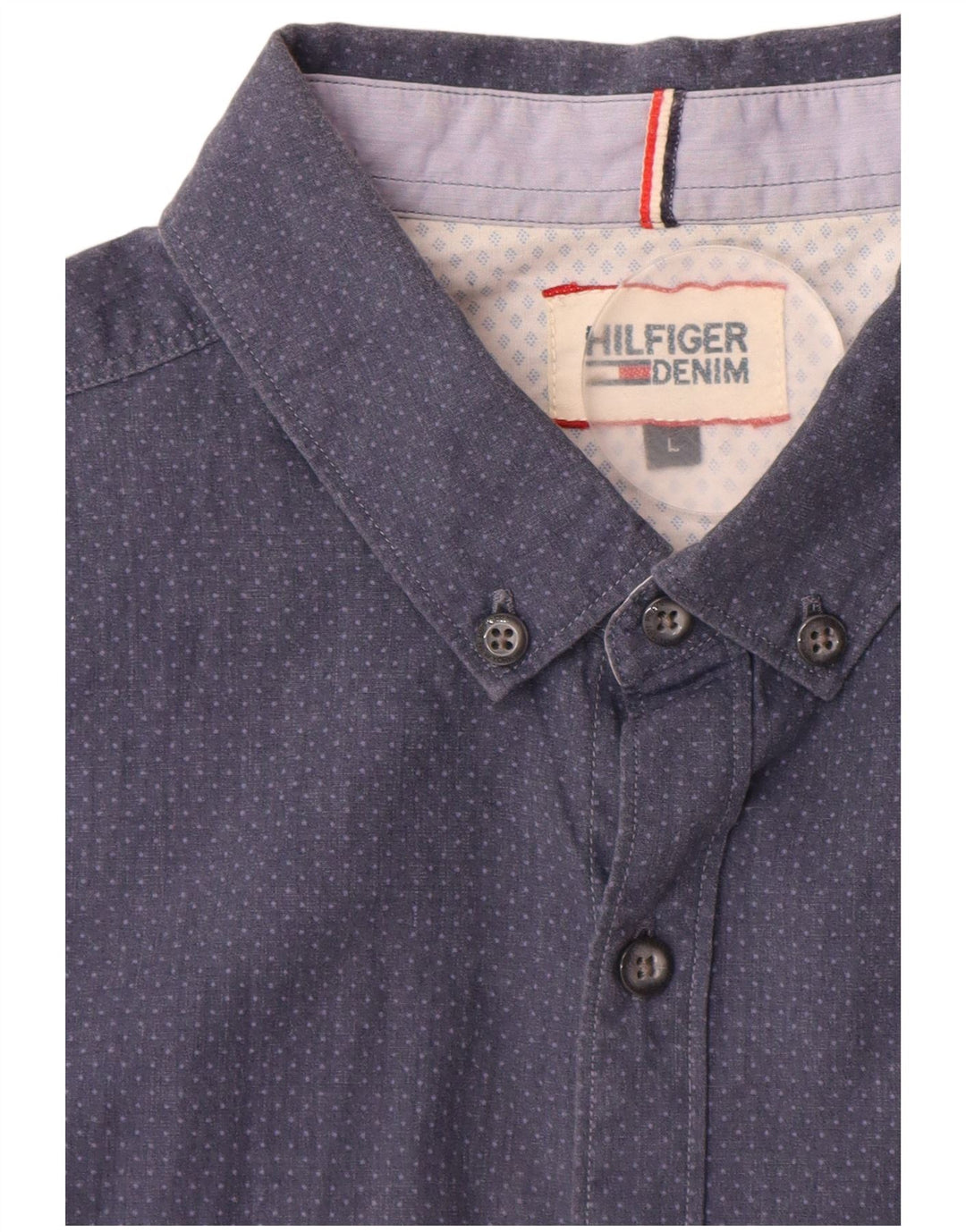 Camicia a maniche corte da uomo Tommy Hilfiger grande blu maculato
