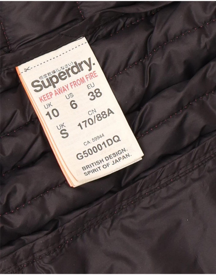 Giacca imbottita con cappuccio da donna Superdry UK 10 Small Pink Nylon