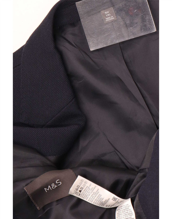 Giacca blazer lunga a 2 bottoni da uomo Marks & Spencer UK 50 3XL Blu navy