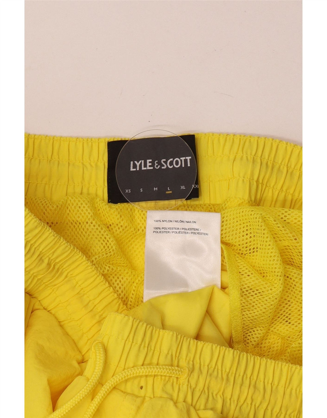 Pantaloncini da bagno da uomo Lyle & Scott grandi in nylon giallo