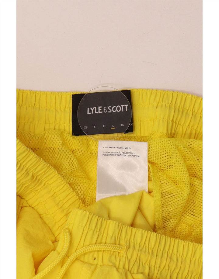 Pantaloncini da bagno da uomo Lyle & Scott grandi in nylon giallo