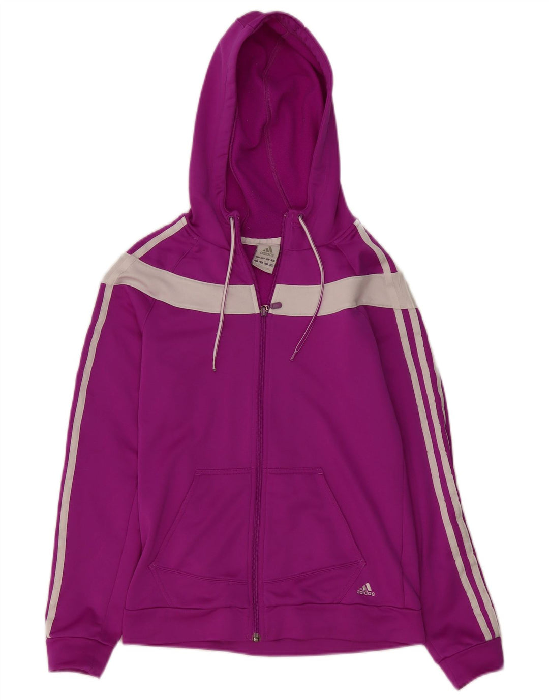 Felpa con cappuccio e zip da donna ADIDAS UK 8/10 Small Purple Colourblock