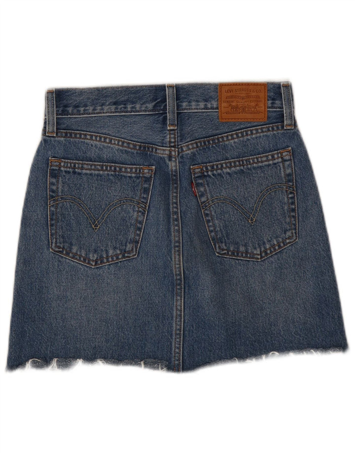 Gonna di jeans da donna Levi's W24 XS in cotone blu