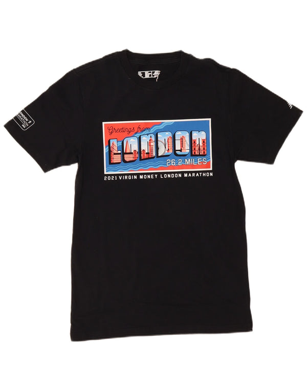 T-shirt grafica da uomo New Balance London Top piccola in cotone nero