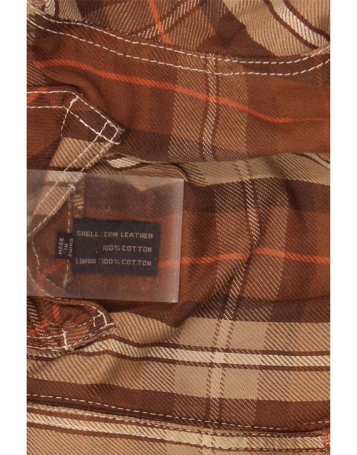 Giacca reversibile da uomo Diesel UK 40 grande pelle scozzese marrone