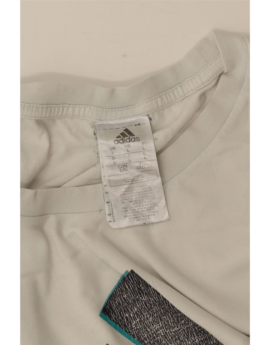 T-shirt grafica da uomo ADIDAS Top grande in cotone bianco