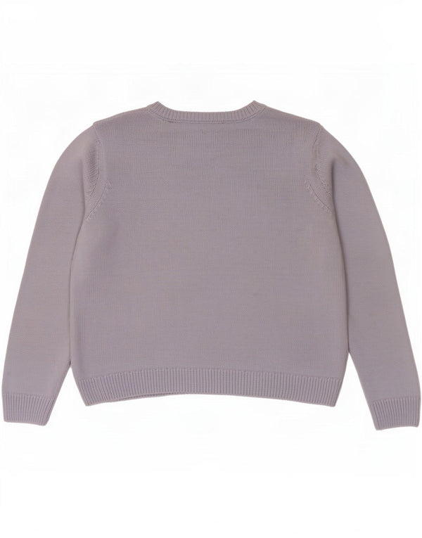 Maglione maglione girocollo con grafica da donna Marks & Spencer UK 16 grande blu