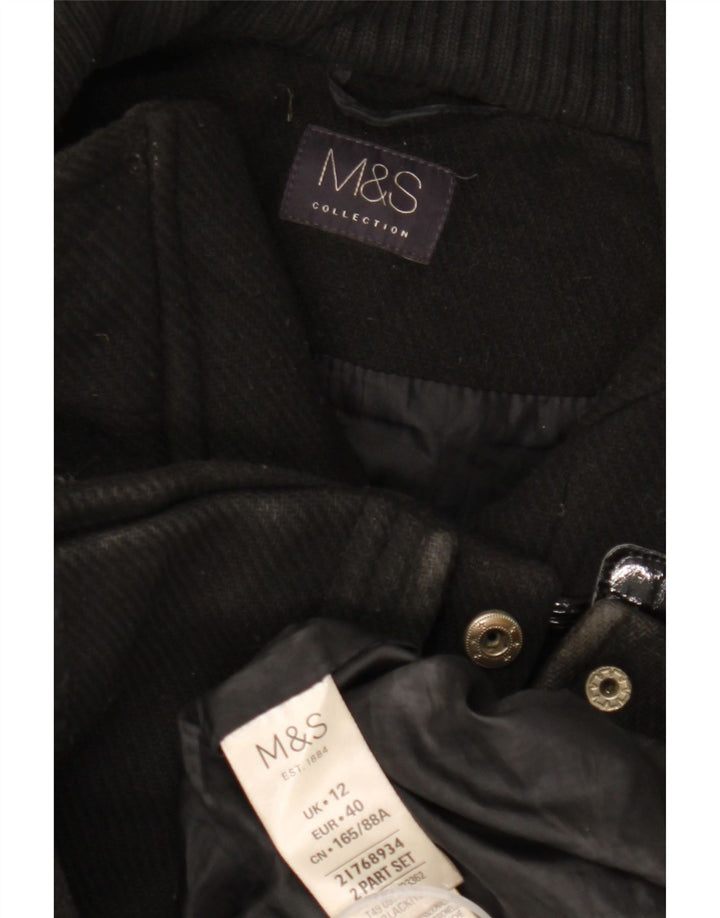 Montgomery con cappuccio da donna Marks & Spencer UK 12 medio poliestere nero