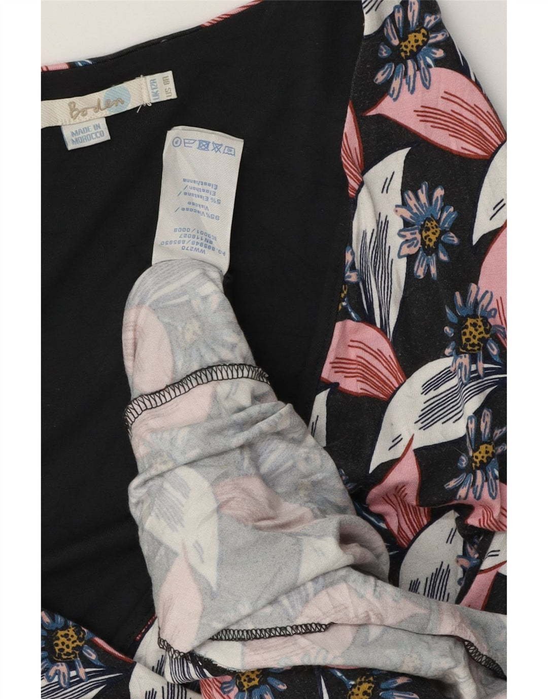 Abito tubino da donna Boden UK 12 Viscosa floreale multicolore media