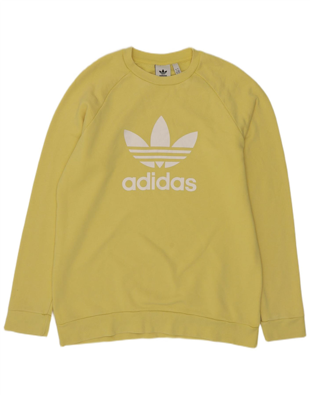 Adidas Felpa con grafica da uomo Maglione grande in cotone giallo