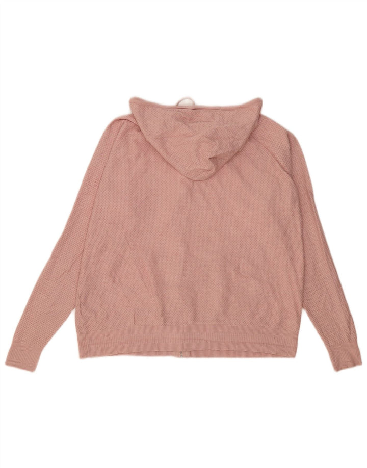 Maglione con cappuccio e zip da donna Marks & Spencer UK 14 Viscosa rosa medio