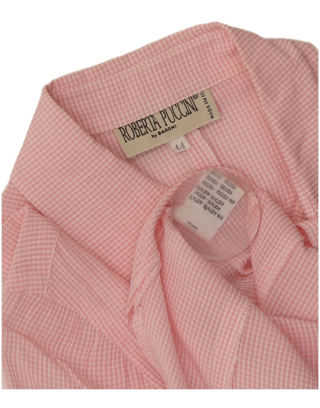 Camicia a maniche corte da donna Roberta Puccini IT 44 a quadretti rosa medio