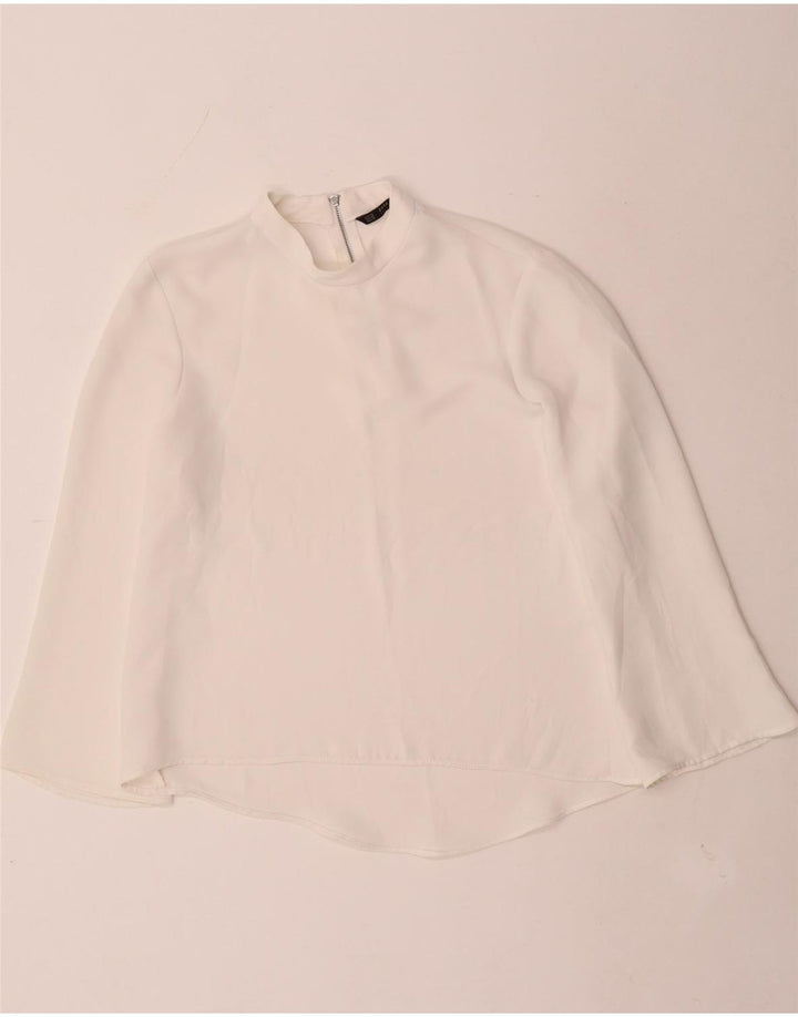 Top Zara con maniche a 3/4 da donna UK 6 XS bianco