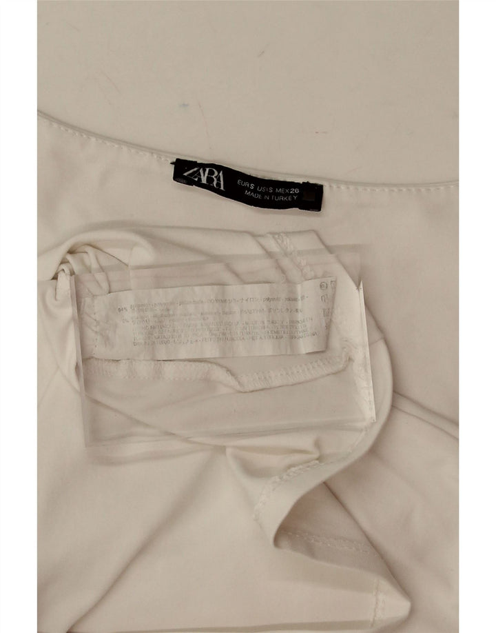 ZARA Womens Sleeveless Blouse Top UK 10 Small White Polyamide Vintage Zara and Second-Hand Zara from Messina Hembry 