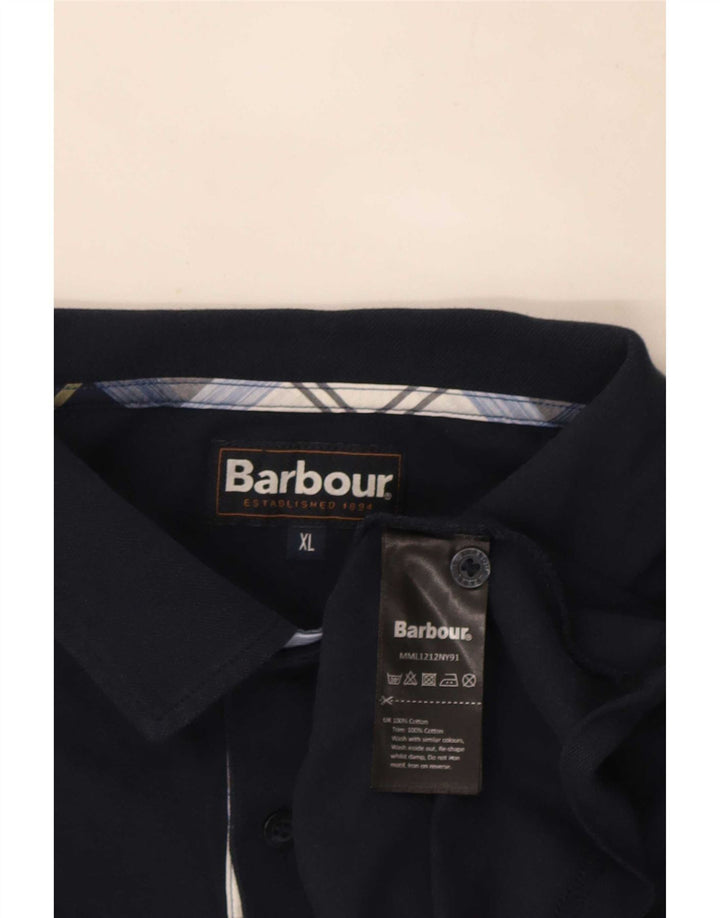 Polo da uomo Barbour XL in cotone blu navy