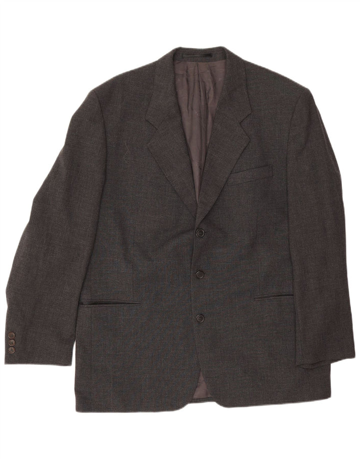 Giacca blazer da uomo a 3 bottoni Pierre Cardin UK 42 XL lana grigia