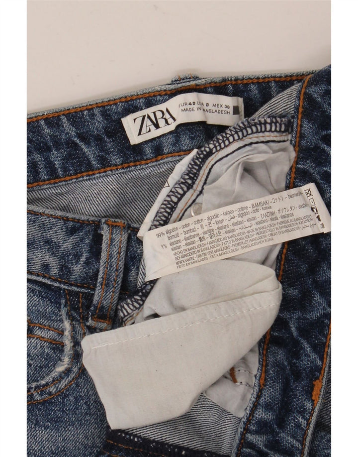 Jeans slim invecchiati da donna Zara EU 40 medio W30 L28 cotone blu