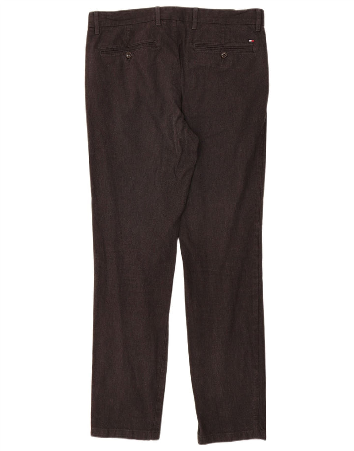 TOMMY HILFIGER Pantaloni chino slim da uomo W32 L32 cotone grigio